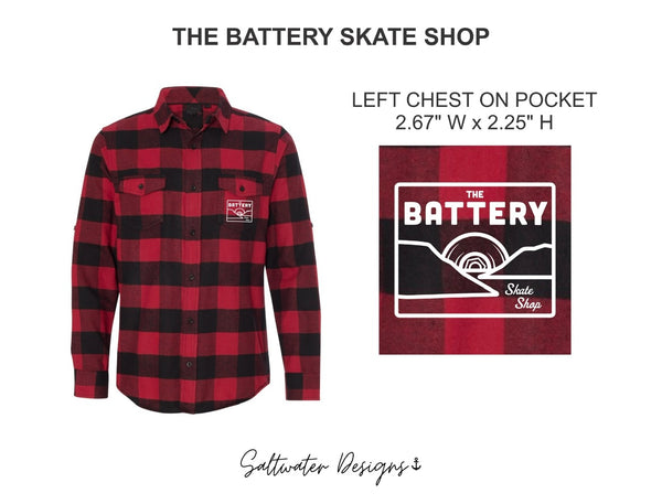 Unisex Plaid Battery Skate Shop Flannel Shirt