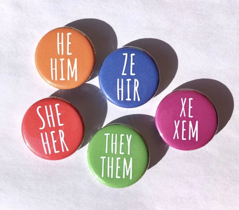 Pronoun Button Pin – Battery Skate Shop