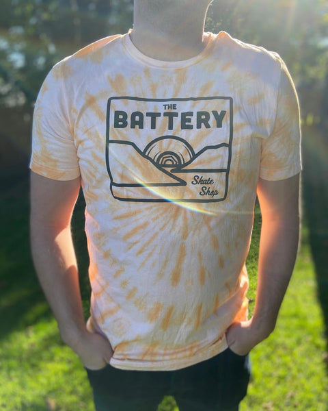 Woo x Battery Skate Shop T-Shirt Orange Crush