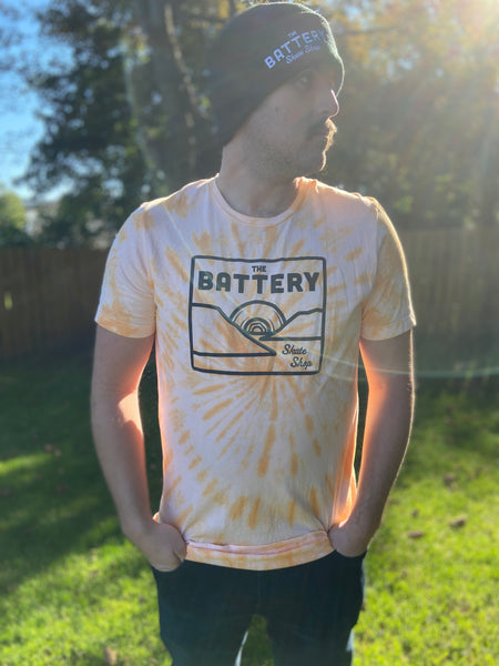 Woo x Battery Skate Shop T-Shirt Orange Crush